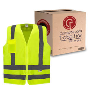 10 Uni Colete Refletivo Fluorescente 1 Bolso Kalipso