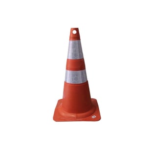 Cone Sinalização Flexível Refletivo Laranja 50cm Plastcor